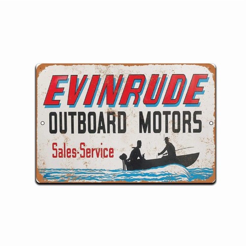 New tin sign evinrude outboard - new,