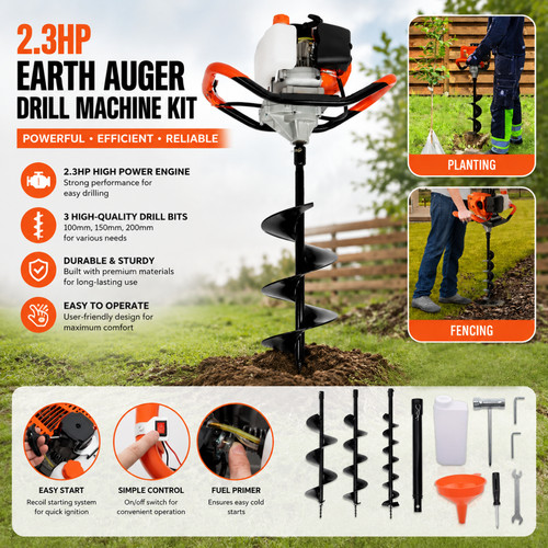 3hp earth auger digging - earth,