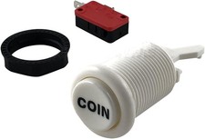 White COIN Recreational American Bartop Concave Arcade Push Button 28mm 33mm ...