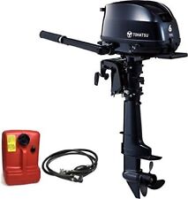 6HP TOHATSU Short Shaft Tiller Outboard Internal Tank 12L External Extra Handles