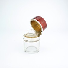 Antique Austrian GAS Georg Adam Scheid Solid Silver & Enamel Glass Scent Jar.