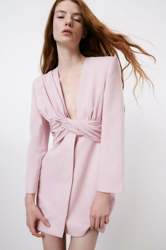 Zara draped blazer - dress, pink