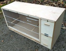 Budgie Breeding Cage 30"x15x12 with RIGHT HANDED nesting box WHITE 2 DOOR FRONTS