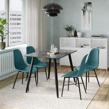 Dining Table Set Marble Effect