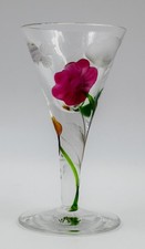 Moser Carved & Cut 4 Color Marquetry Cordial Glass, Very Rare