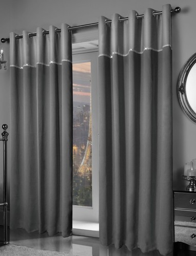 Silver grey curtains blackout - silver,
