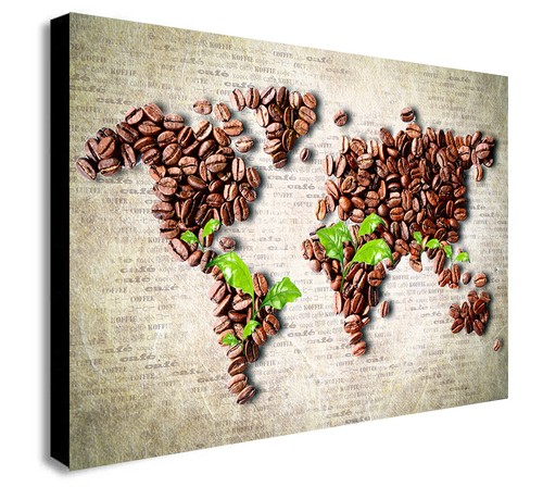 Coffee beans world map - map,