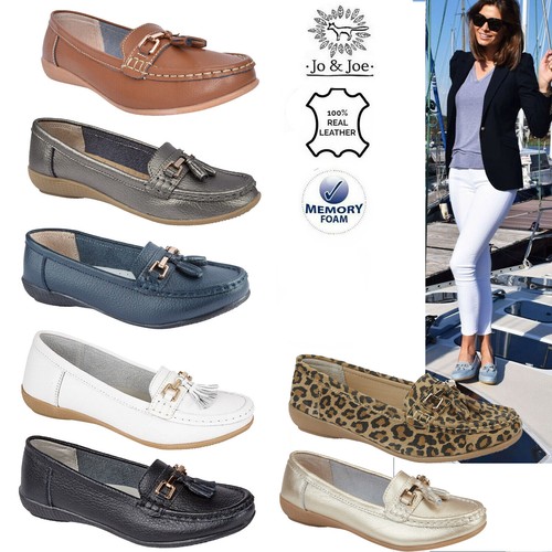 Womens ladies moccasins real - womens,