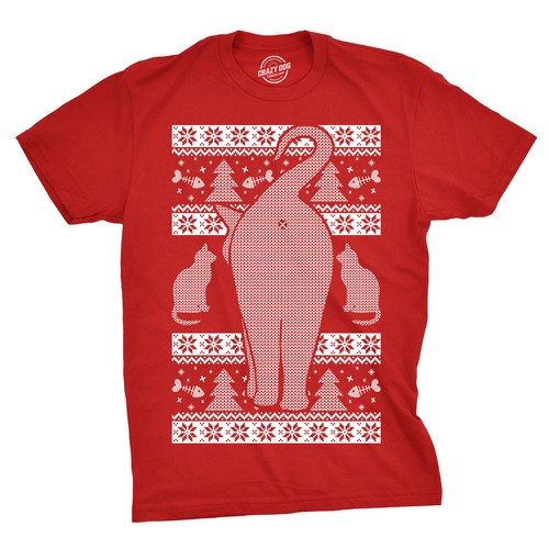 Mens festive cat - mens,