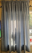 Custom Blue Floral Curtains with Rod Pocket Elegant Rose Pattern Drapes 2 Panels