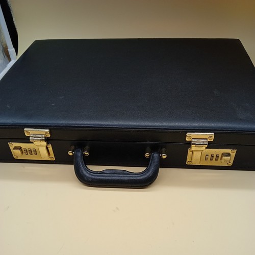 Briefcase faux leather black - faux,