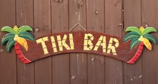 Wooden Tiki Bar Sign