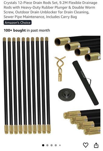 Piece drain rods set - piece, 9.2m