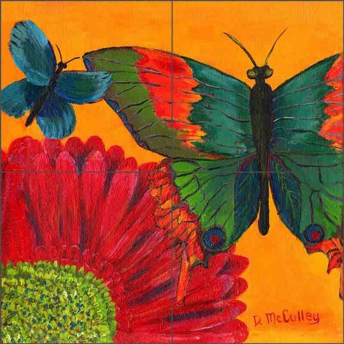 Butterfly tile backsplash - butterfly,