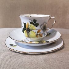 Vintage Crown Royal Bone China Cup, Saucer & Plate Set - H66I - VGC