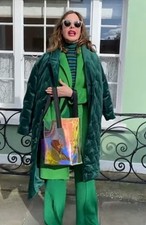 Zara Holographic Hologram Rainbow Plastic Tote Shopper Bag With Pouch Trinny