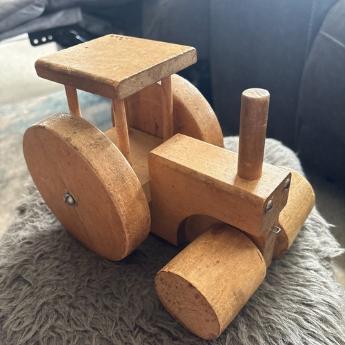 Vintage wooden toy - toy, tractor