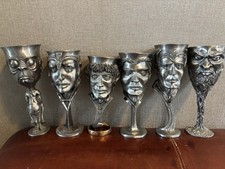 A set of six Royal Selangor Lord Of The Rings pewter goblets