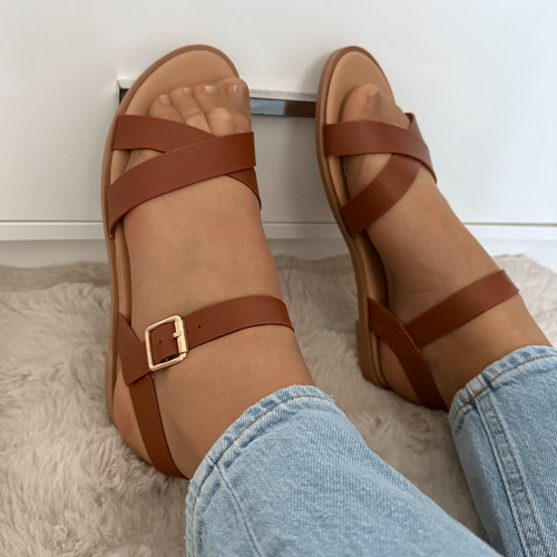 Womens tan cross - womens, sandals