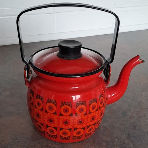 Vintage enamel orange red - orange,