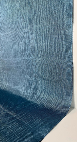 Blue silk moire fabric luxury - blue,