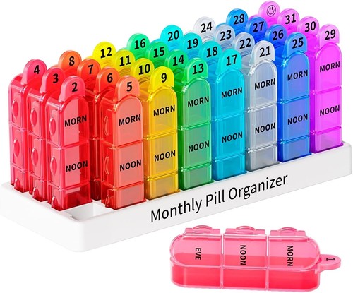 Monthly pill box organiser - pill,