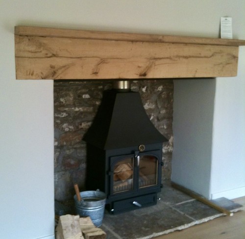 Hand crafted oak - mantel, beam