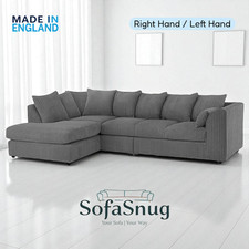 XXL JUMBO CORD L SHAPE CORNER SOFA SET  4 5 SEATER FURNITURE SETTEE SUITE POUFFE