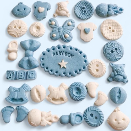 Edible blue boy baby shower - 32,