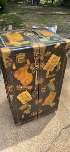 Vintage steamer wardrobe trunk - steamer,