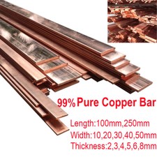 99% Copper Bar Strip Pure T2 Cu Metal Conductivity Copper Sheet 100mm 250mm