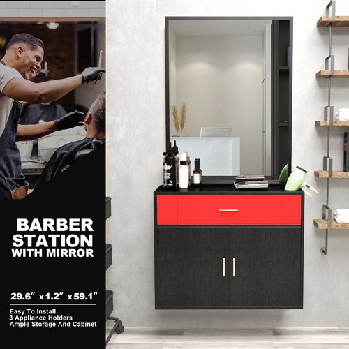 Black red wall mount - wall, barber