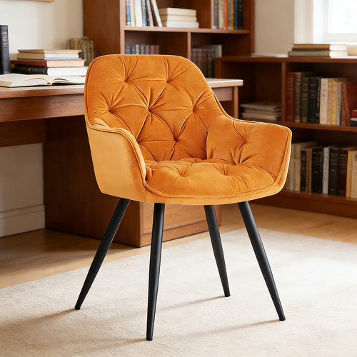 Velvet dining chair padded - 1x,