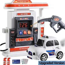 Gas Station Toy Kids Simulation Gas Pump Model with Spray Car Set Pretend Play