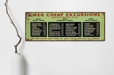 Vintage Style English Railway LNER Timetable Station Sign