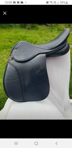 Gfs black leather saddle - leather,