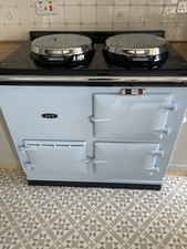 AGA COOKER 2 OVEN DELUXE OIL FIRED MODEL IN PASTAL BLUE