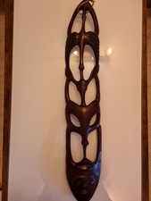 Vintage African Hand-Carved Wooden Wall Mask – 68 cm