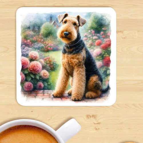 Airedale terrier coaster - airedale,