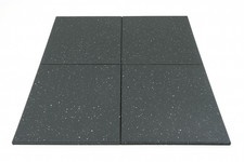 Rubber Gym Mat Floor Tiles | Heavy Duty 15mm Thick Interlocking pack of 4 (1m²)