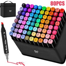 80pc Colouring Pens Dual Tip