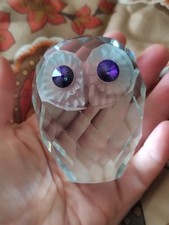 Swarovski Crystal Vintage Owl Purple Eyes.