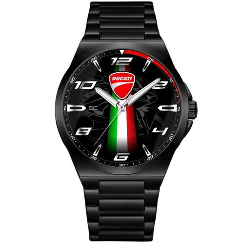 Black steel wrist watch - wrist,