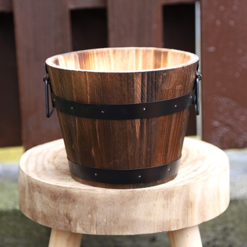 Round wooden barrel - round,