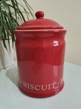 Red Biscuit Barrel - Ceramic