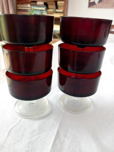 Cranberry glass dessert bowl - dessert,