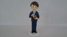 Mopec Figure for Communion Child with Suit and Bible in Hand Blue