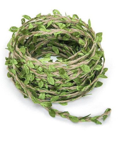Green leaf twine vine string - green,