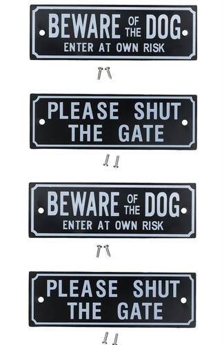Garden gate signs beware of - signs, 'beware