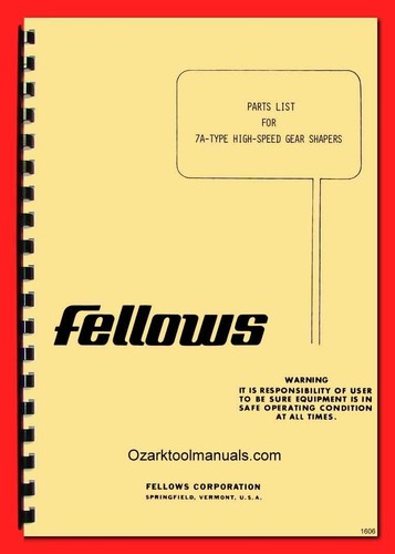 Fellows high speed - gear, shaper